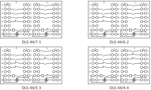 DLS-44/4-4雙位置繼電器內部連接線圖片3