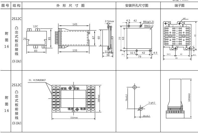 DLS-44/4-4雙位置繼電器外形尺寸圖片