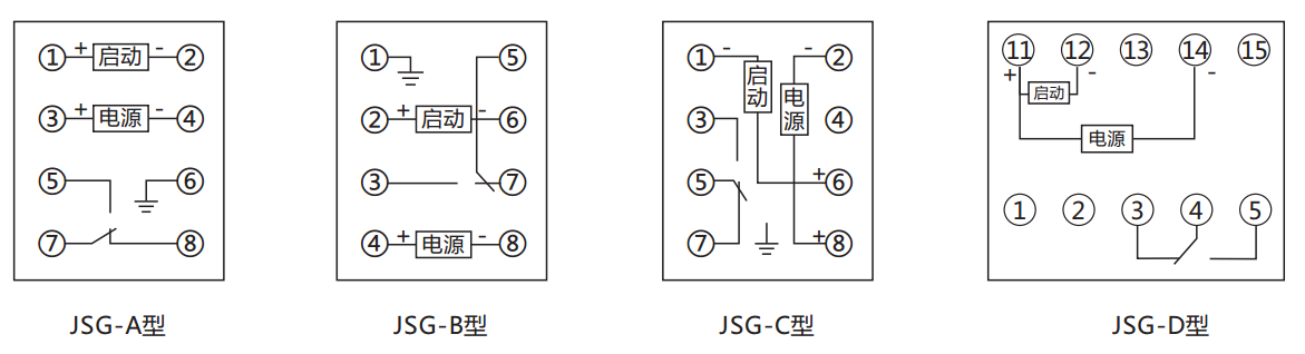 JSG-B型靜態閃光繼電器內部接線及外引接線圖(正視圖) JSG-B型靜態閃光繼電器內部接線及外引接線圖(正視圖)