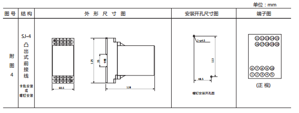 JY-1A/2電壓繼電器外形及開孔尺寸2 JY-1A/2電壓繼電器外形及開孔尺寸2