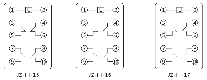JZY(J)-420靜態中間繼電器內部接線圖及外引接線圖 JZY(J)-420靜態中間繼電器內部接線圖及外引接線圖
